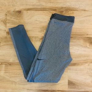 Nike fleece lined leggings with mesh